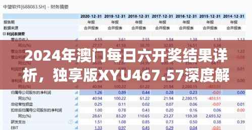2024年澳门每日六开奖结果详析，独享版XYU467.57深度解读