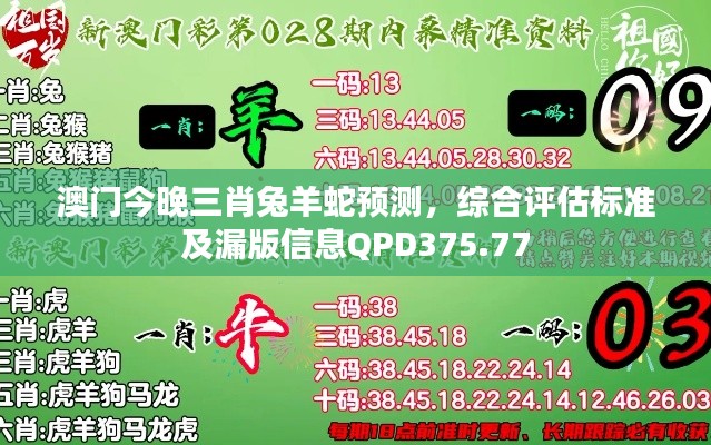 澳门今晚三肖兔羊蛇预测,综合评估标准及漏版信息QPD375.77