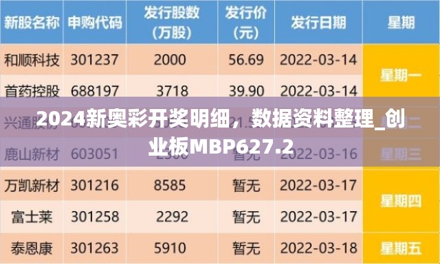 2024新奥彩开奖明细,数据资料整理_创业板MBP627.2