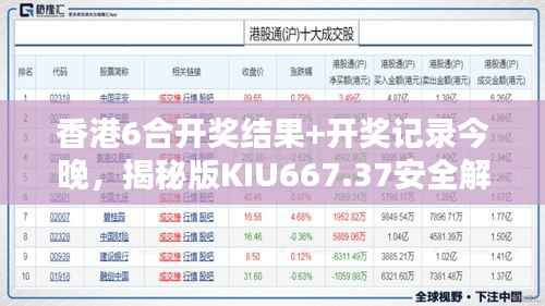 香港6合开奖结果+开奖记录今晚，揭秘版KIU667.37安全解析