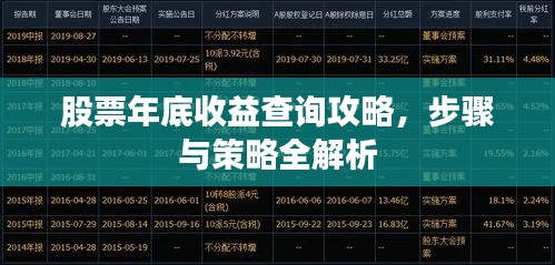 股票年底收益查询攻略,步骤与策略全解析