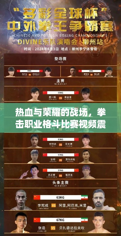 热血与荣耀的战场,拳击职业格斗比赛视频震撼来袭!