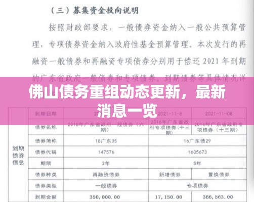 佛山债务重组动态更新,最新消息一览