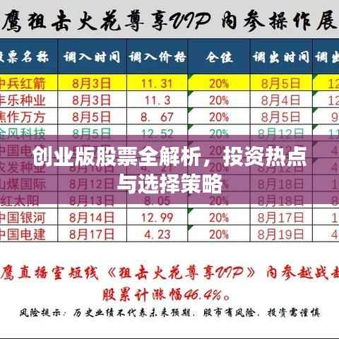 创业版股票全解析,投资热点与选择策略